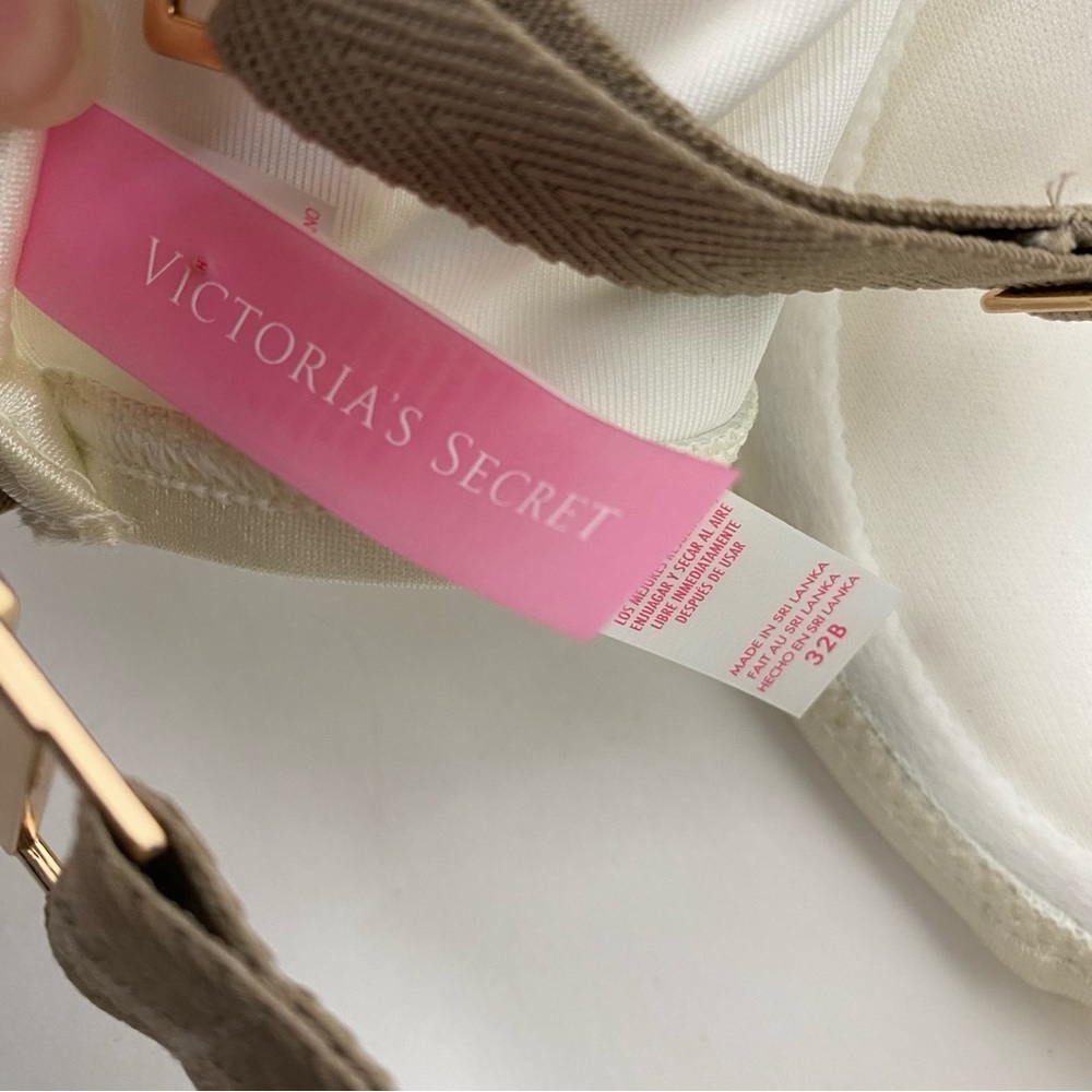 Victoria's secret tan cream underwire bikini top swimsuit - Picture 5 of 5